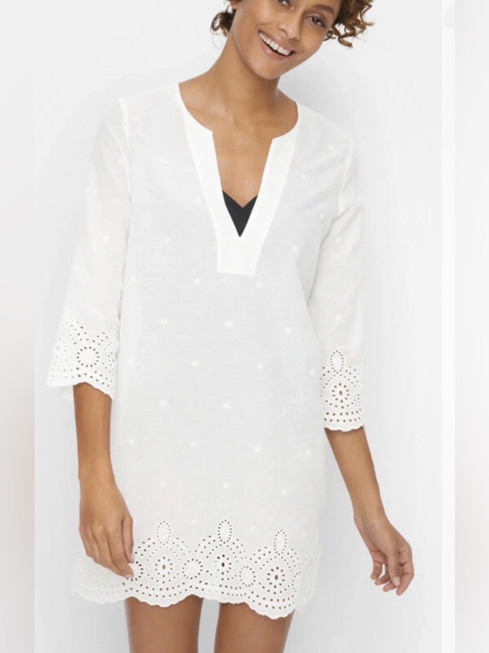 Miraclesuit x Talbots 1x women’s eyelet swim tunic cover up dress new embroider